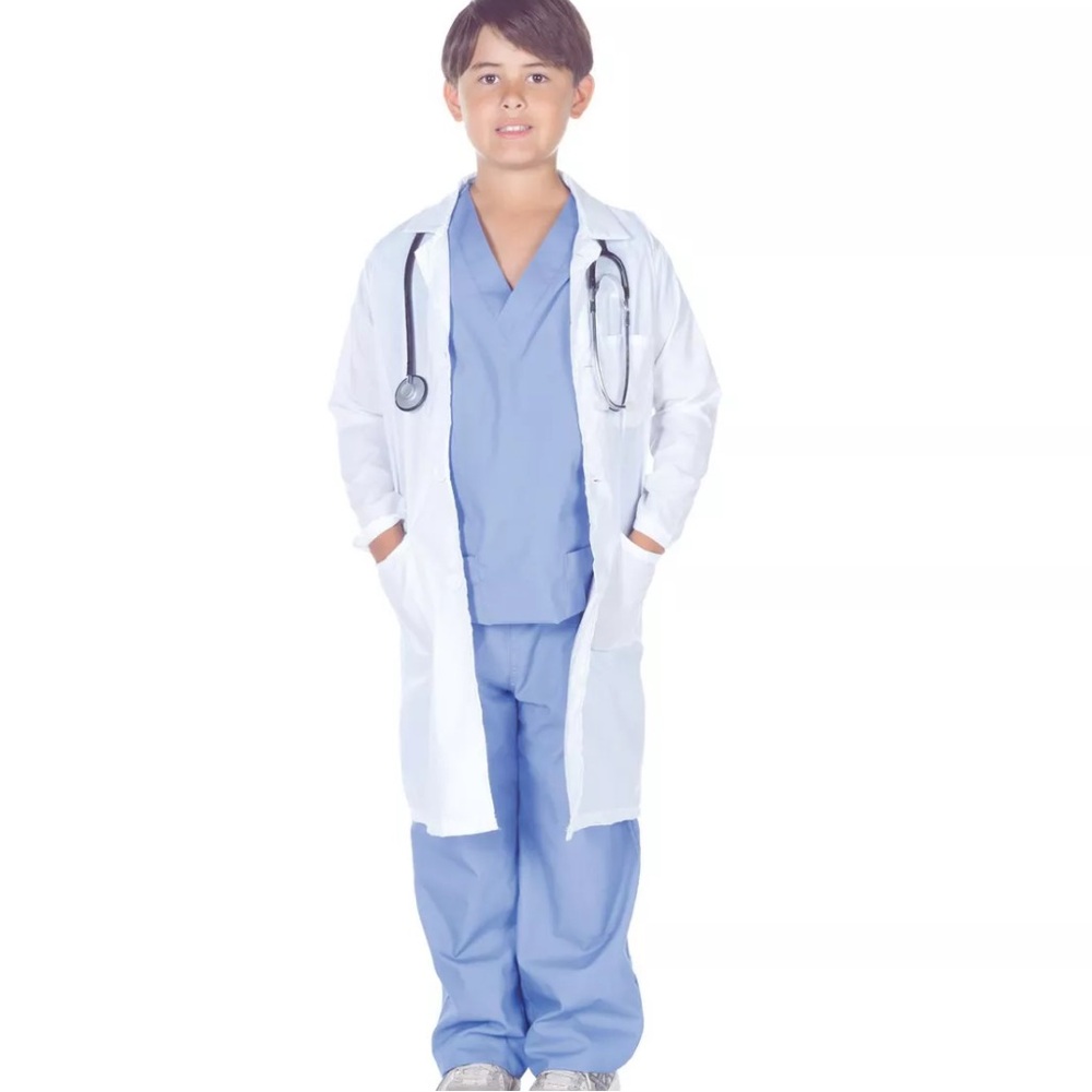 Doctor Scrubs with Lab Coat Halloween Costume Med NWT